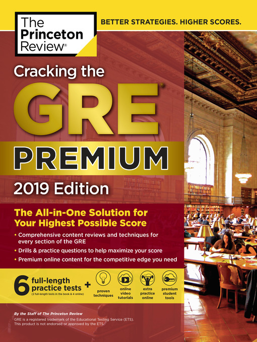 Title details for Cracking the GRE Premium Edition with 6 Practice Tests, 2019 by The Princeton Review - Available